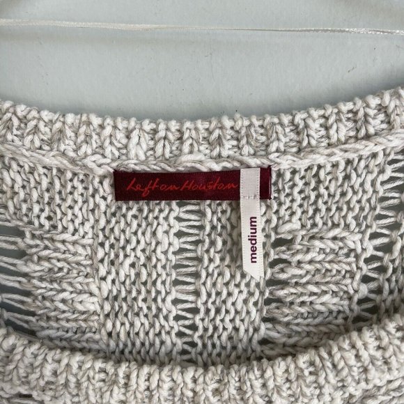 Left on Houston Ivory Beige Sweater Poncho - Picture 2 of 5